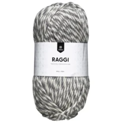 Garn Järbo Raggi 100g grå/vit – Graystone mouliné 1515