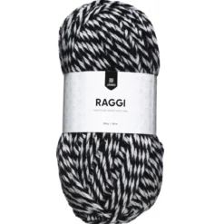 Garn Järbo Raggi 100g svart/vit – Black & white mouliné 1568