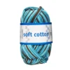 Garn Järbo Soft Cotton 50g multi turkos – 8880 Turquooise/brown print