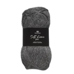 Garn Soft Lama Fine 50g mörkgrå – Lava stone grey 908