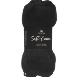 Garn Soft Lama 50g svart – Pitch black 01