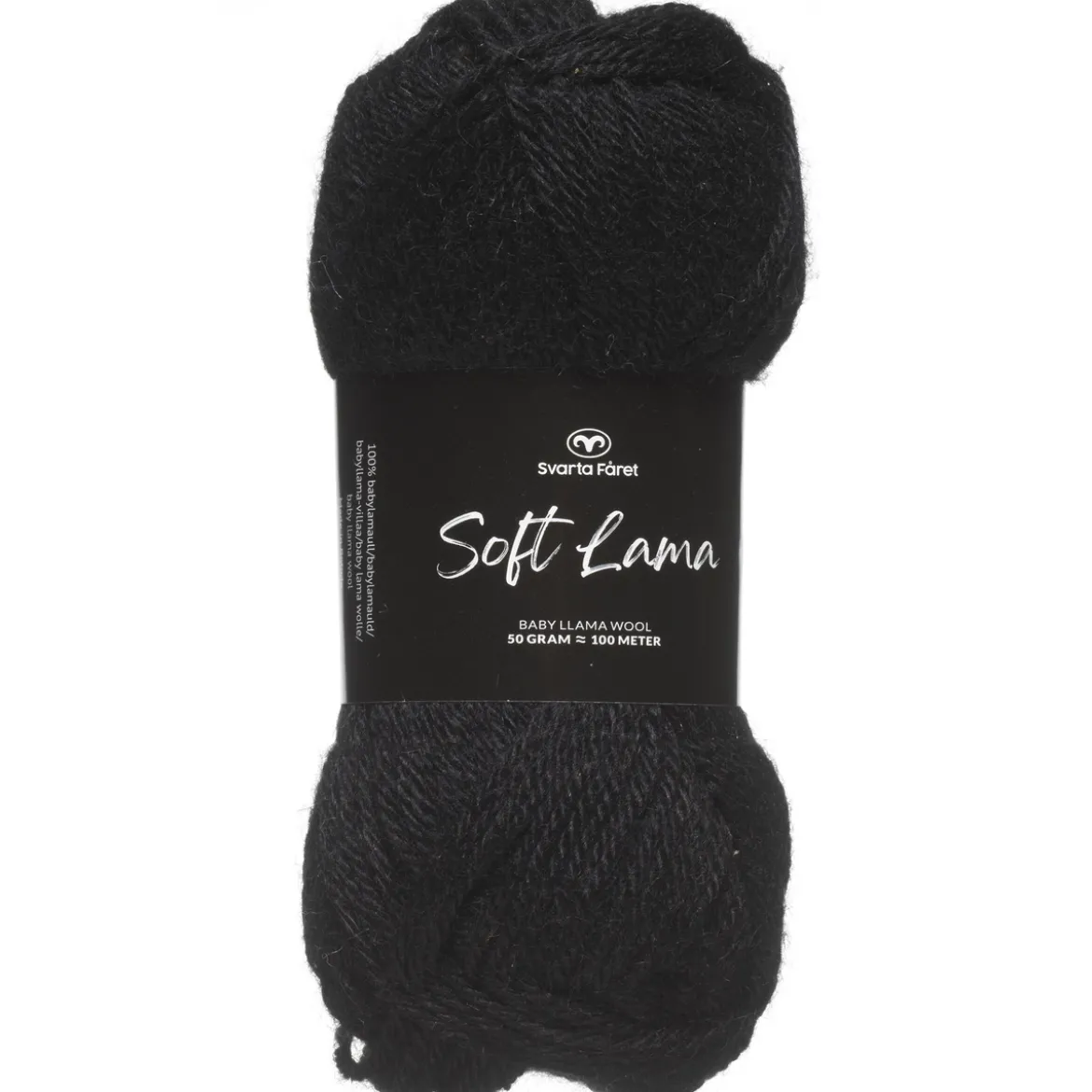 Garn Soft Lama 50g svart – Pitch black 01