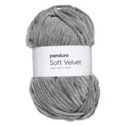 Garn Soft Velvet 100g grå