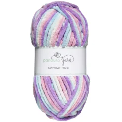 Garn Soft Velvet 100g ljus pastell – garn i mjuka regnbågsskiftningar