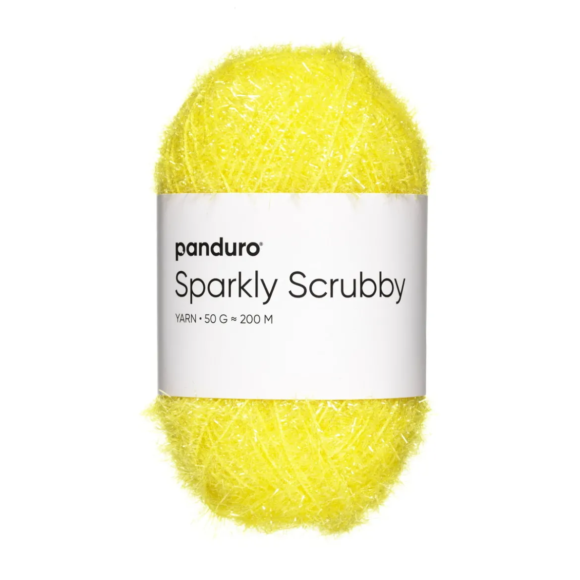 Garn Sparkly Scrubby 50g gul