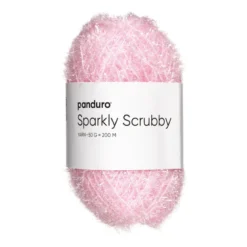 Garn Sparkly Scrubby 50g ljusrosa