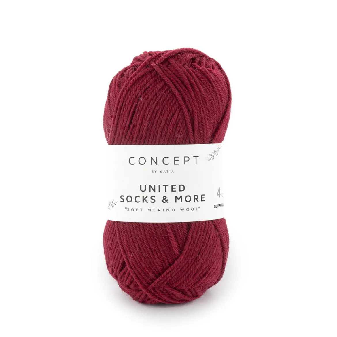 Garn United Socks 25g vinröd