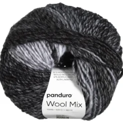 Garn Wool Mix 100g grå svart