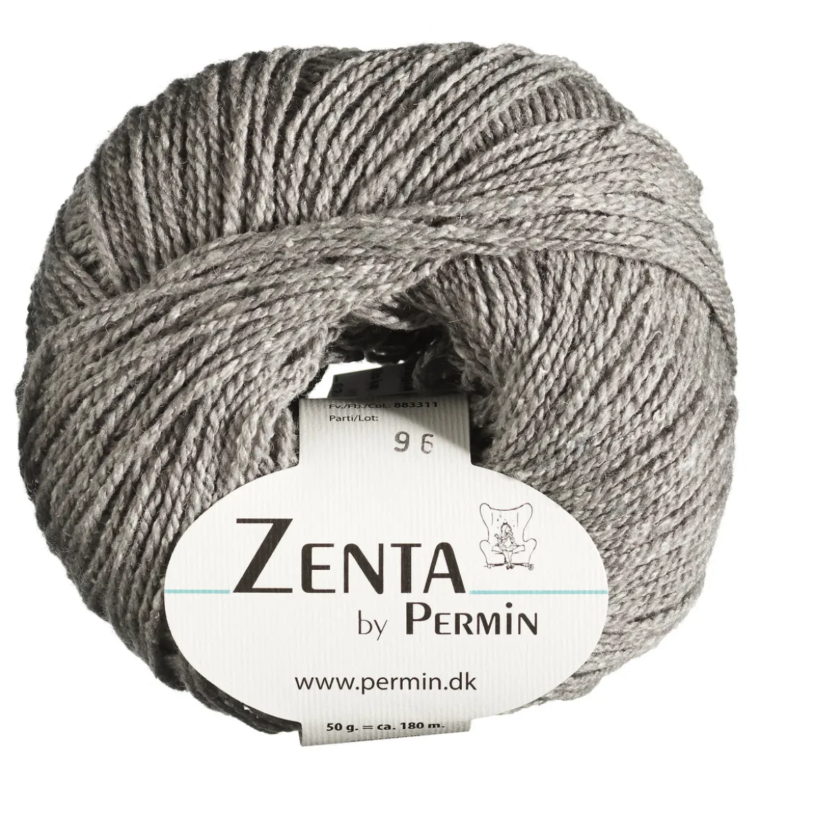 Garn Zenta 50g ljusgrå