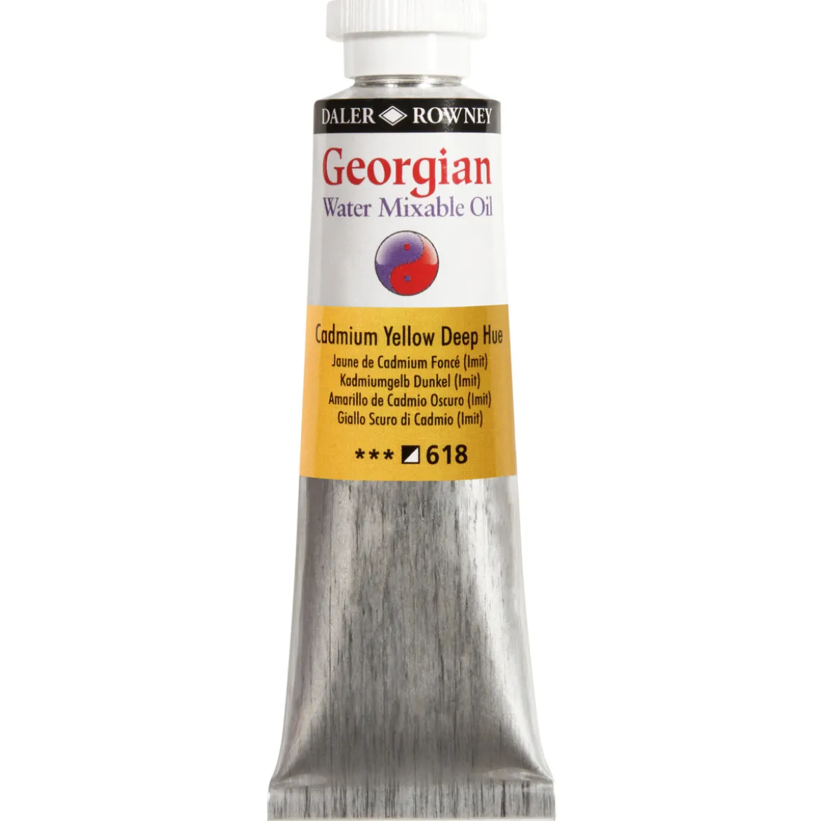 Georgian Water Mixable Oil Colour, vattenlöslig oljefärg 37 ml Cadmium Yellow Deep Hue 618