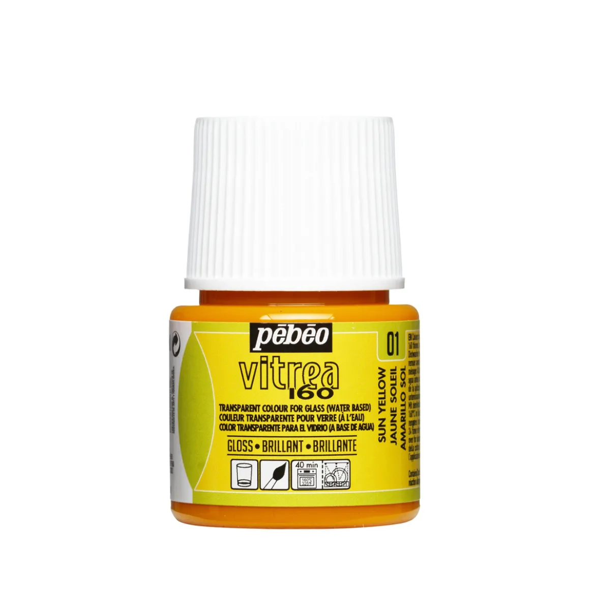 Glasfärg blank 45 ml gul