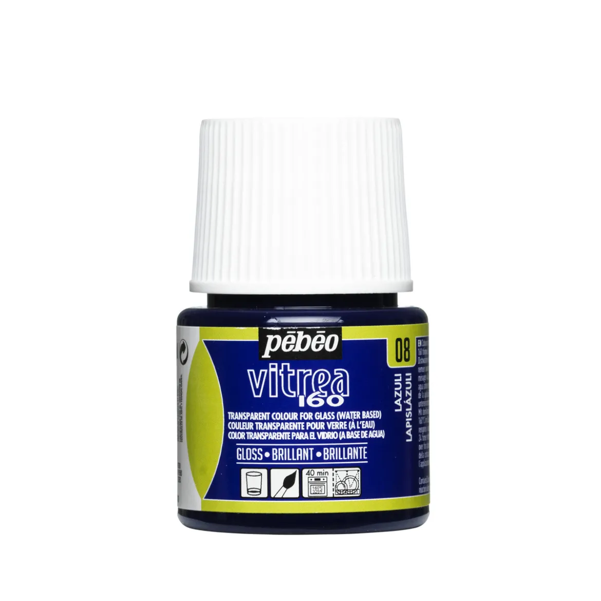 Glasfärg blank 45 ml klarblå