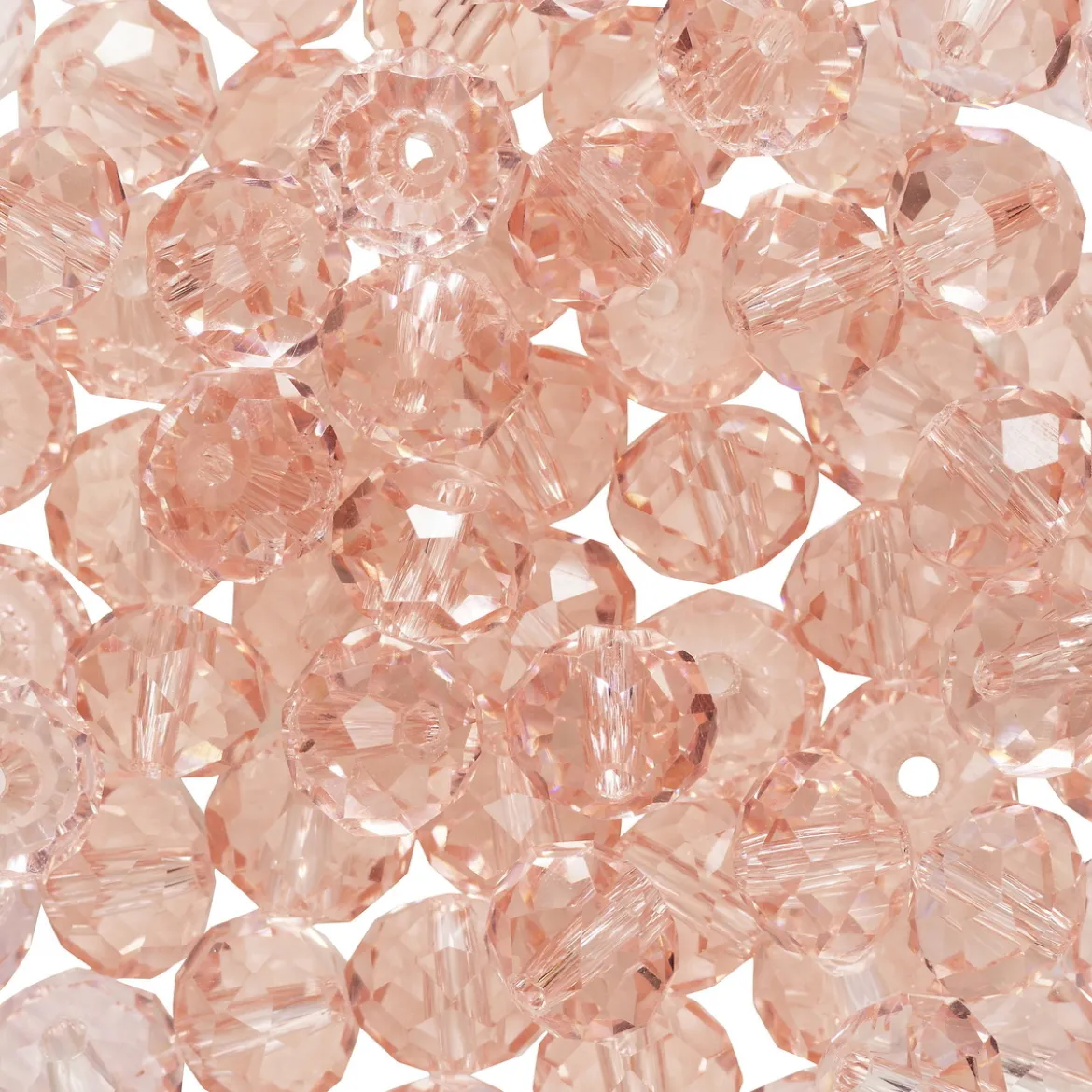 Glaspärla facett rosa 80st