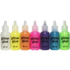 Glitterlim glitter glue 7×20 ml i glada färger