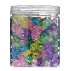 Glitterpärlor Unicorn Mix – cirka 225 olika transparenta & färgglada pärlor