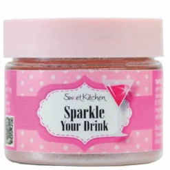 Glitterpulver, ätbart glitter för dryck, rosa 10 gram