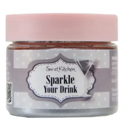 Glitterpulver, ätbart glitter för dryck, silver 10 gram