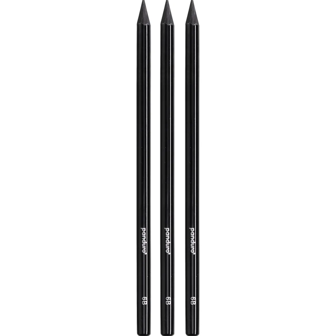 Grafitpennor 3-pack, solida skisspennor av grafit, hårdhetsgrad 6B