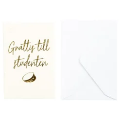 Gratulationskort studentkort "Grattis till studenten" 6,5×9,5 cm, inklusive vitt kuvert