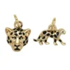 Guldfärgade hängen charms, leopardhuvud 12×11×3 mm, leopard 15×7×3 mm