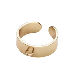 Guldfärgad ringstomme Ø20 mm med ögla / fäste för charms, 1 st.