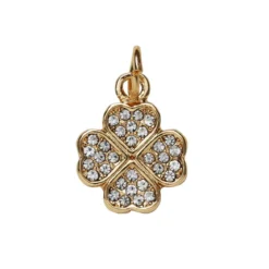 Guldfärgat hänge charm fyrklöver 12×12 mm
