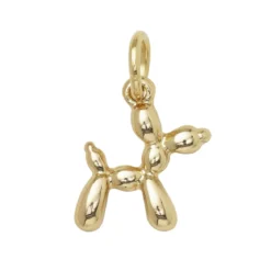 Guldfärgat hänge charm i form av en ballonghund 14×11×3 mm