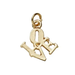 Guldfärgat hänge charm "Love" 12,4×12 mm