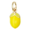 Guldfärgat hänge charm med en gul citron, längd 10 mm, Ø6,2 mm