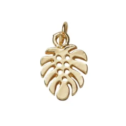 Guldfärgat hänge charm monsterablad 10,5×15 mm