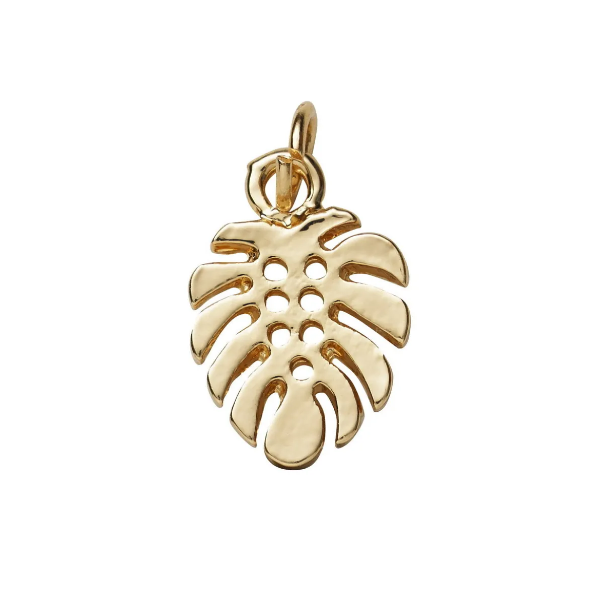 Guldfärgat hänge charm monsterablad 10,5×15 mm