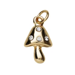 Guldfärgat hänge charm svamp 10×9,6×5,8 mm