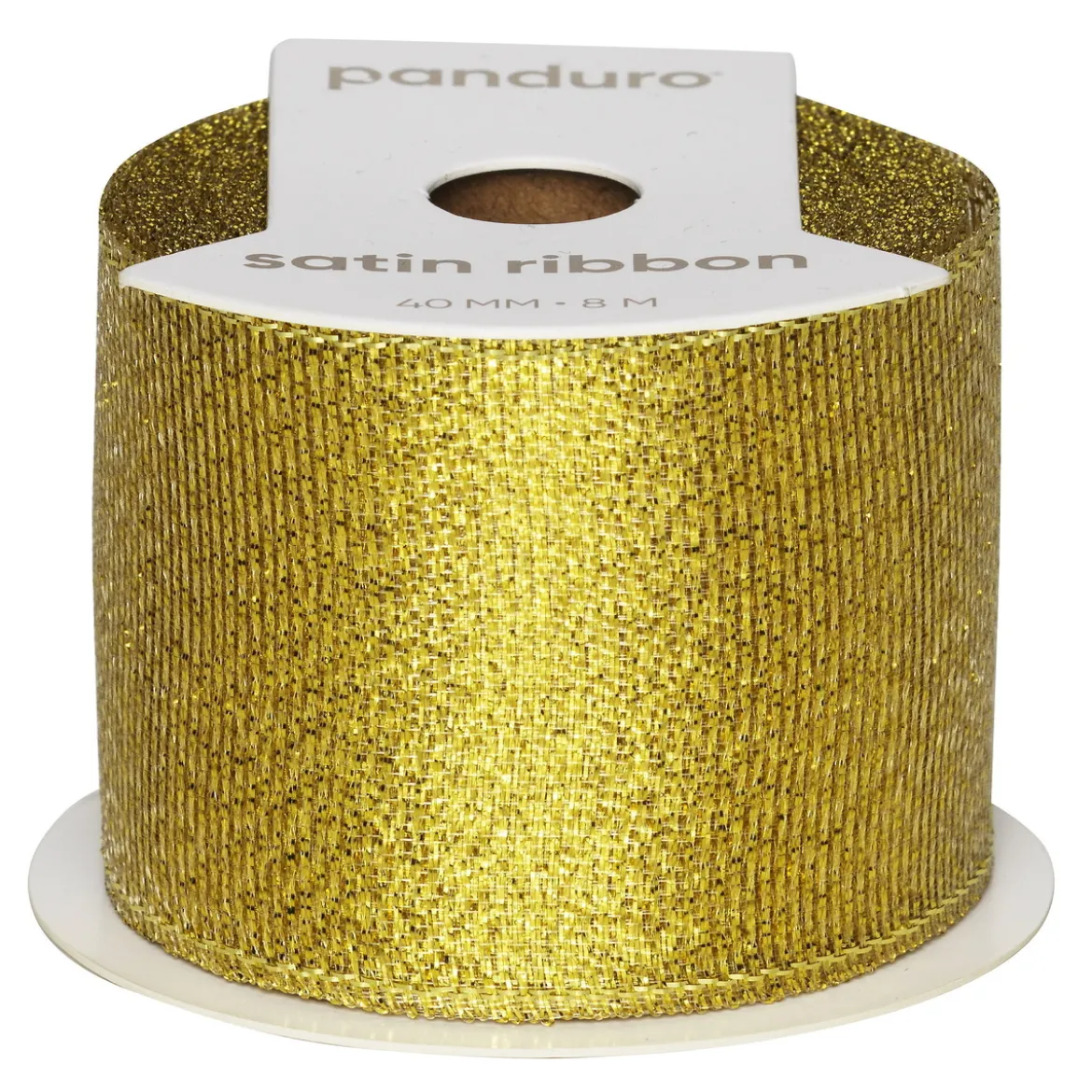 Guldigt glitterband – 8 m långt 40 mm brett