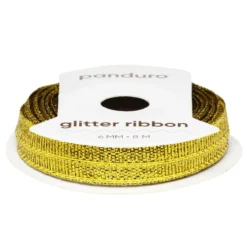 Guldigt glitterband – 3 mm brett och 8 meter långt