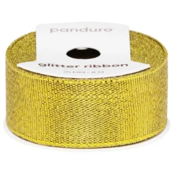 Guldigt glitterband – 25 mm brett och 8 meter långt