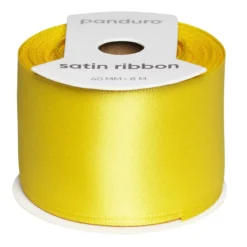 Gult satinband – 40 mm brett och 8 meter långt