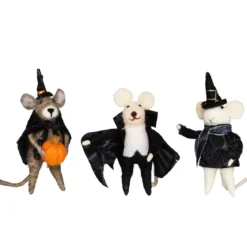 Handgjorda möss Halloween 3 st
