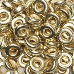Heishi-pärlor i rör – guldmetallic heishis, Ø6 mm (hårda)