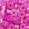 Heishi-pärlor i rör – guldskimrande cerise heishis, Ø6 mm