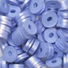Heishi-pärlor i rör – guldskimrande aqua heishis, Ø6 mm