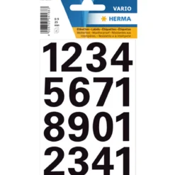 Herma Etikett nr0-9 svart 25mm