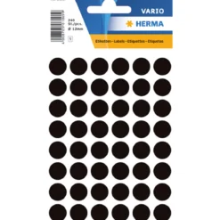 Herma Etikett svart Ø12mm 240p