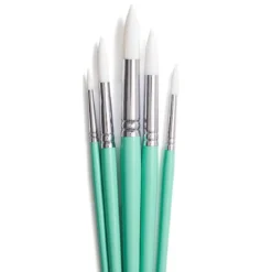 HIMI Gouache Brush, 5-pack Green Bird – 5 runda gröna penslar #5, 6, 9, 10, 12