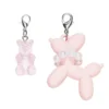 2 hängen charms för dekoration – ballonghund med halsband och en nalle