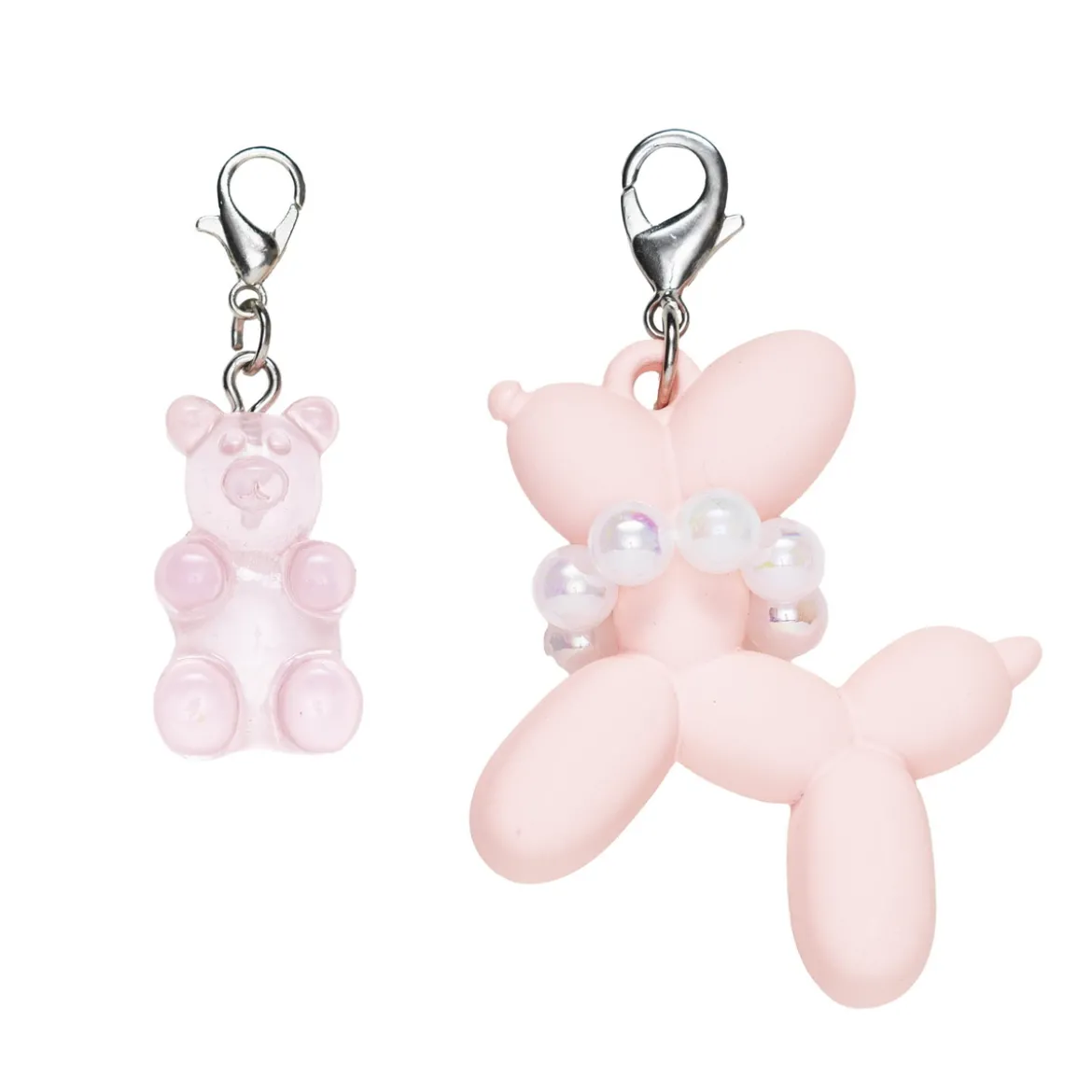 2 hängen charms för dekoration – ballonghund med halsband och en nalle