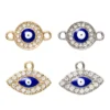 Hängen charms 2 par ögon, evil eye & ovala, guld- och silverfärgade med strass