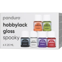 Hobbylack gloss 6×20 ml Spooky – 6 blanka färger med lite fokus på halloween!