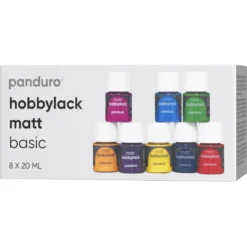 Hobbylack matt 8×20 ml Basic – 8 matta basfärger