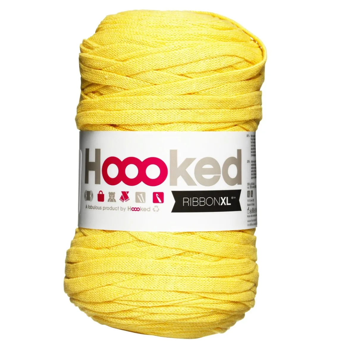 Hooked Ribbon XL garn 250g gul – RXL35 Lemon yellow