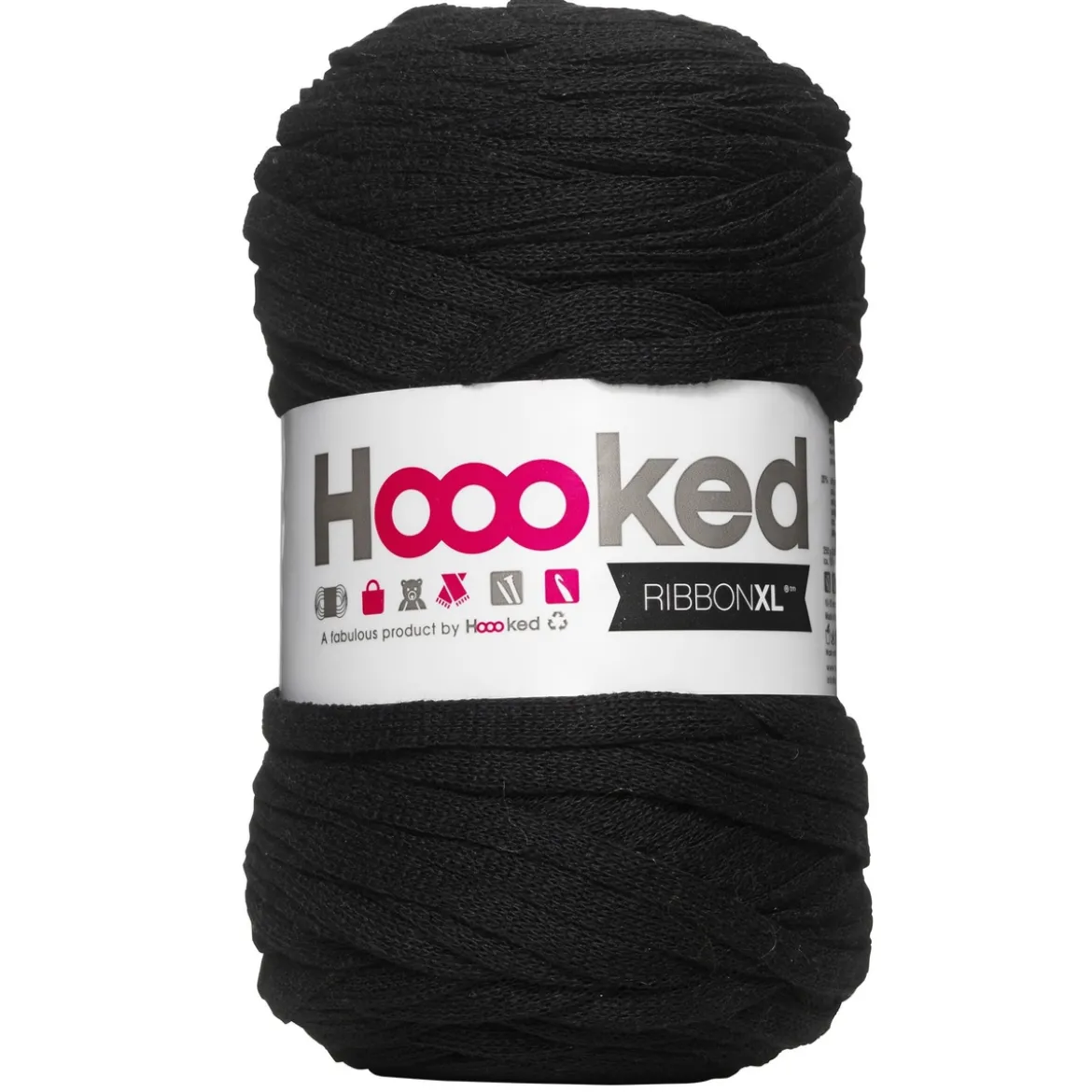 Hooked Ribbon XL garn 250g svart – RXL26 Black